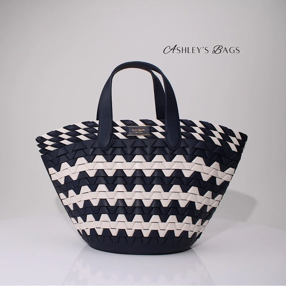 Kate Spade Zigzag Woven Leather Small Tote